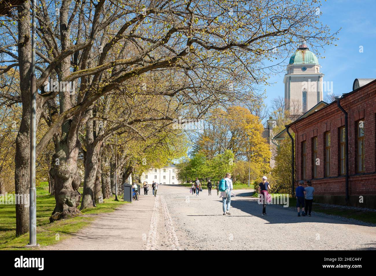 Primavera nella fortezza marina di Suomenlinna, Helsinki, Finlandia Foto Stock
