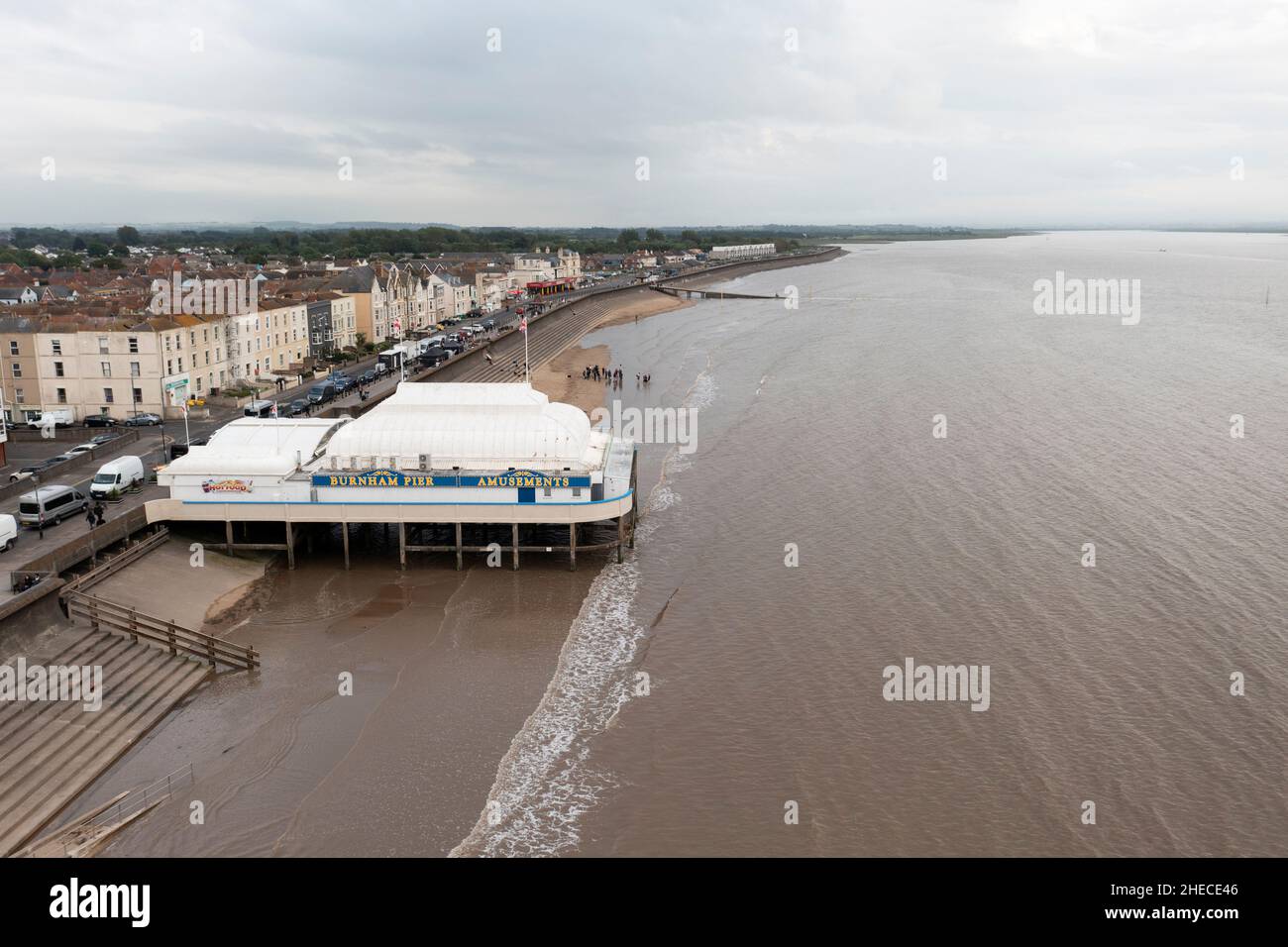 Il molo di Burnham sul mare, Somerset sul canale di Bristol Foto Stock