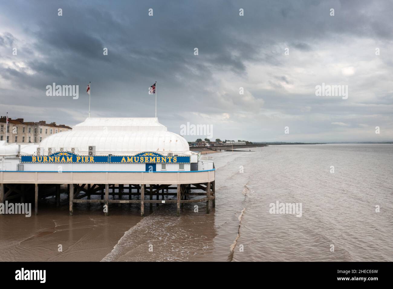 Il molo di Burnham sul mare, Somerset sul canale di Bristol Foto Stock