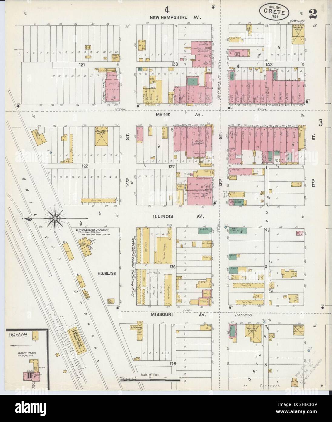 Sanborn Fire Insurance Map da Creta, Saline County, Nebraska. Foto Stock