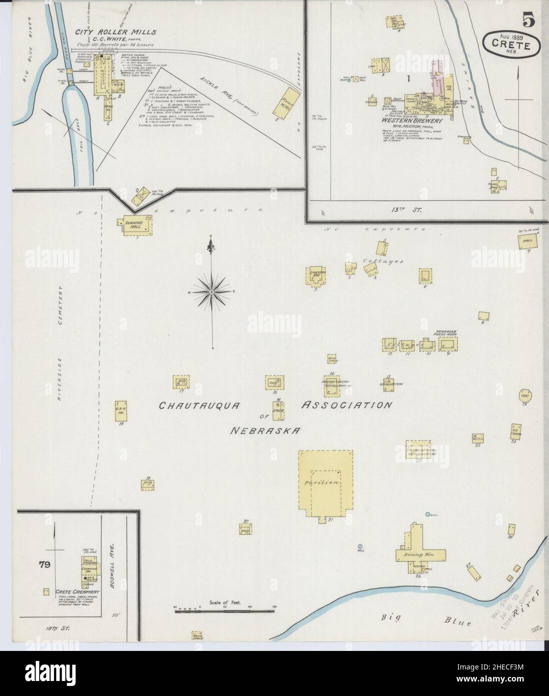 Sanborn Fire Insurance Map da Creta, Saline County, Nebraska. Foto Stock