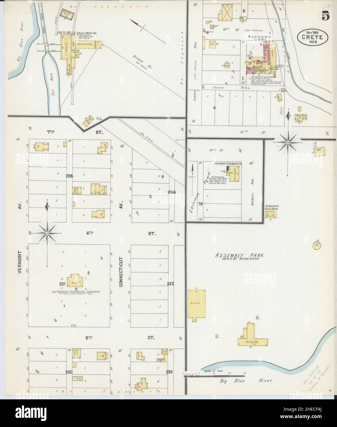 Sanborn Fire Insurance Map da Creta, Saline County, Nebraska. Foto Stock
