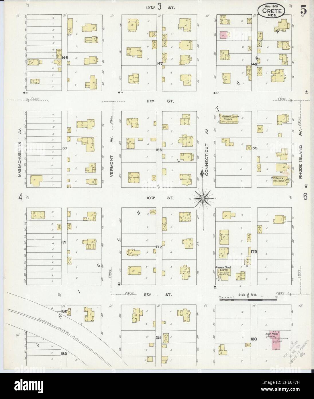 Sanborn Fire Insurance Map da Creta, Saline County, Nebraska. Foto Stock