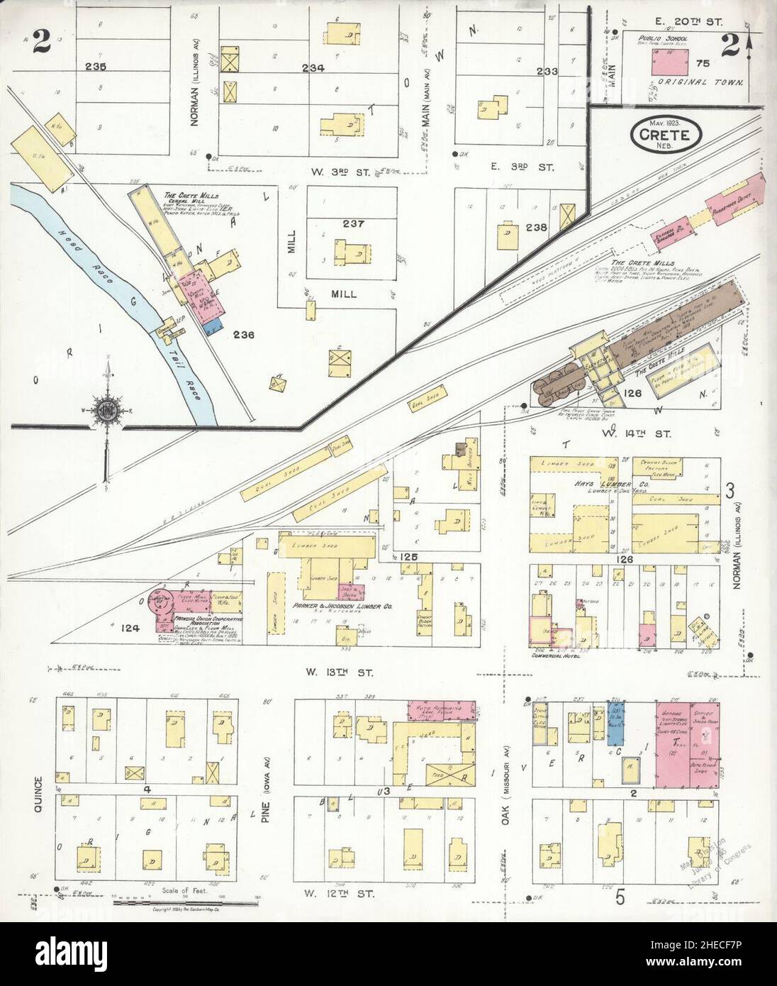 Sanborn Fire Insurance Map da Creta, Saline County, Nebraska. Foto Stock