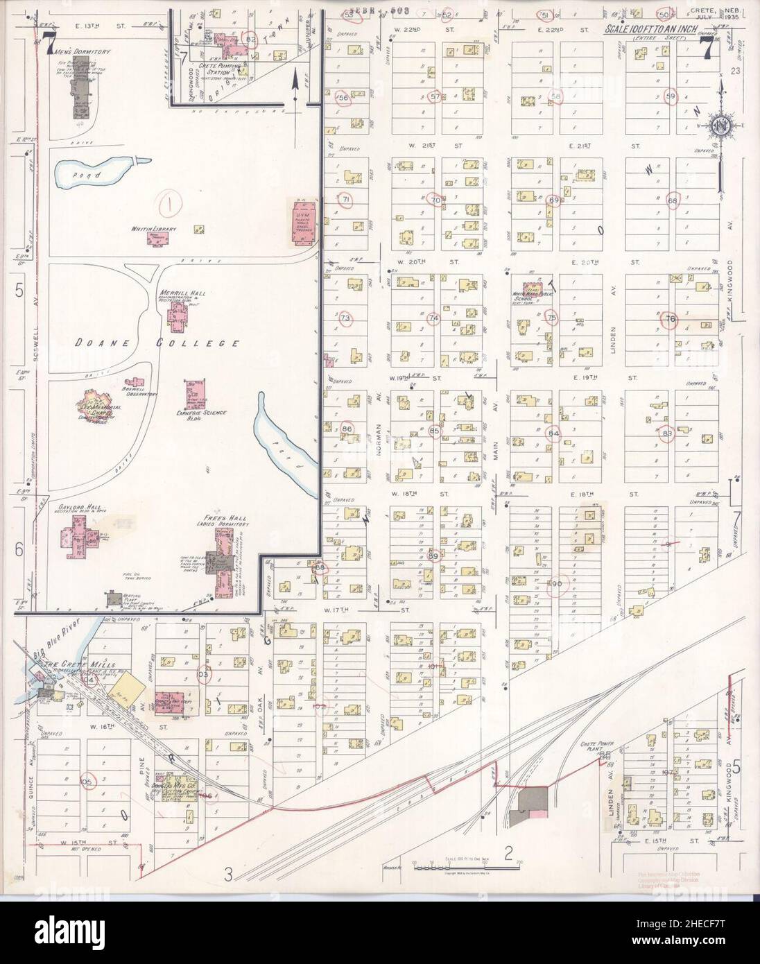 Sanborn Fire Insurance Map da Creta, Saline County, Nebraska. Foto Stock