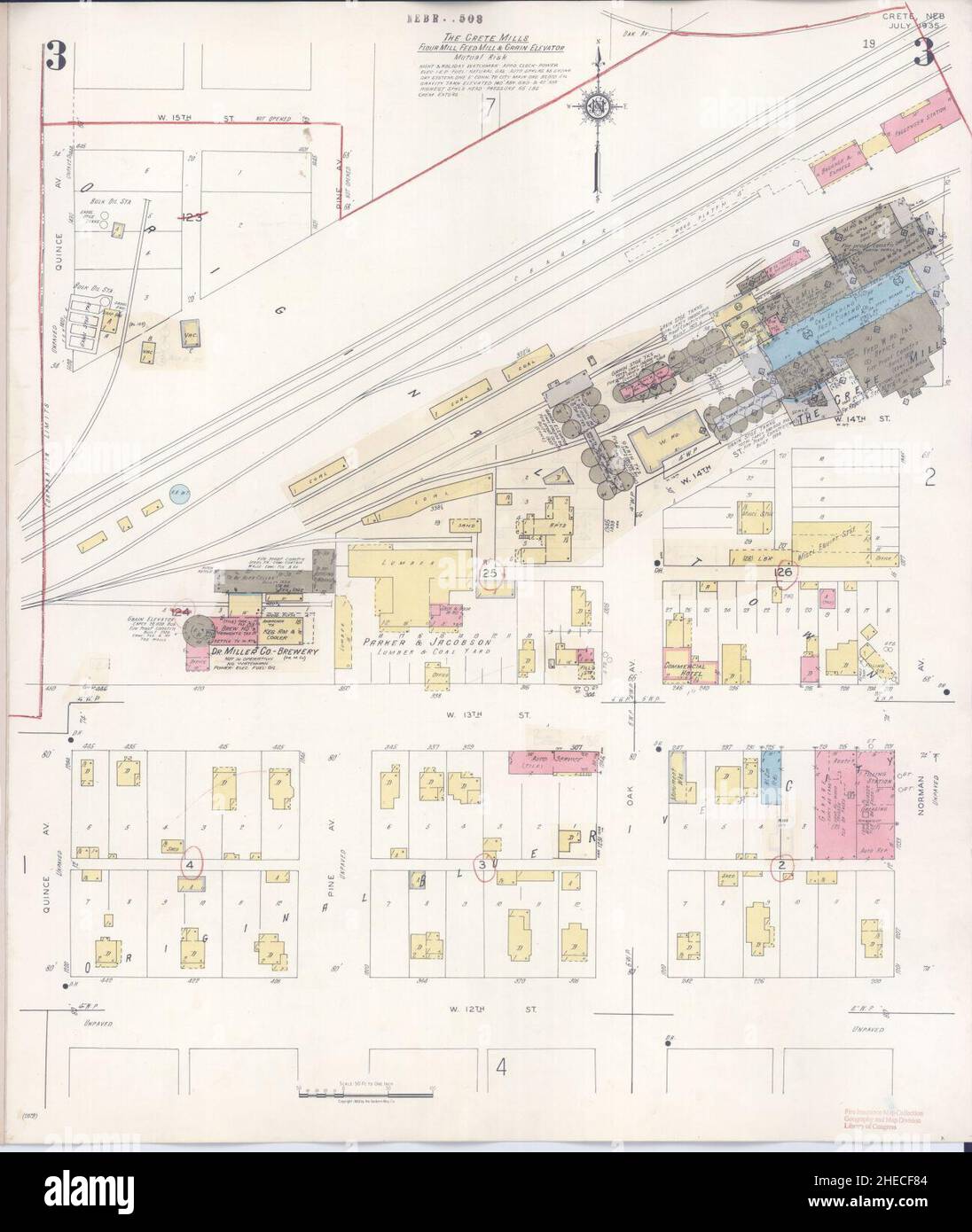 Sanborn Fire Insurance Map da Creta, Saline County, Nebraska. Foto Stock