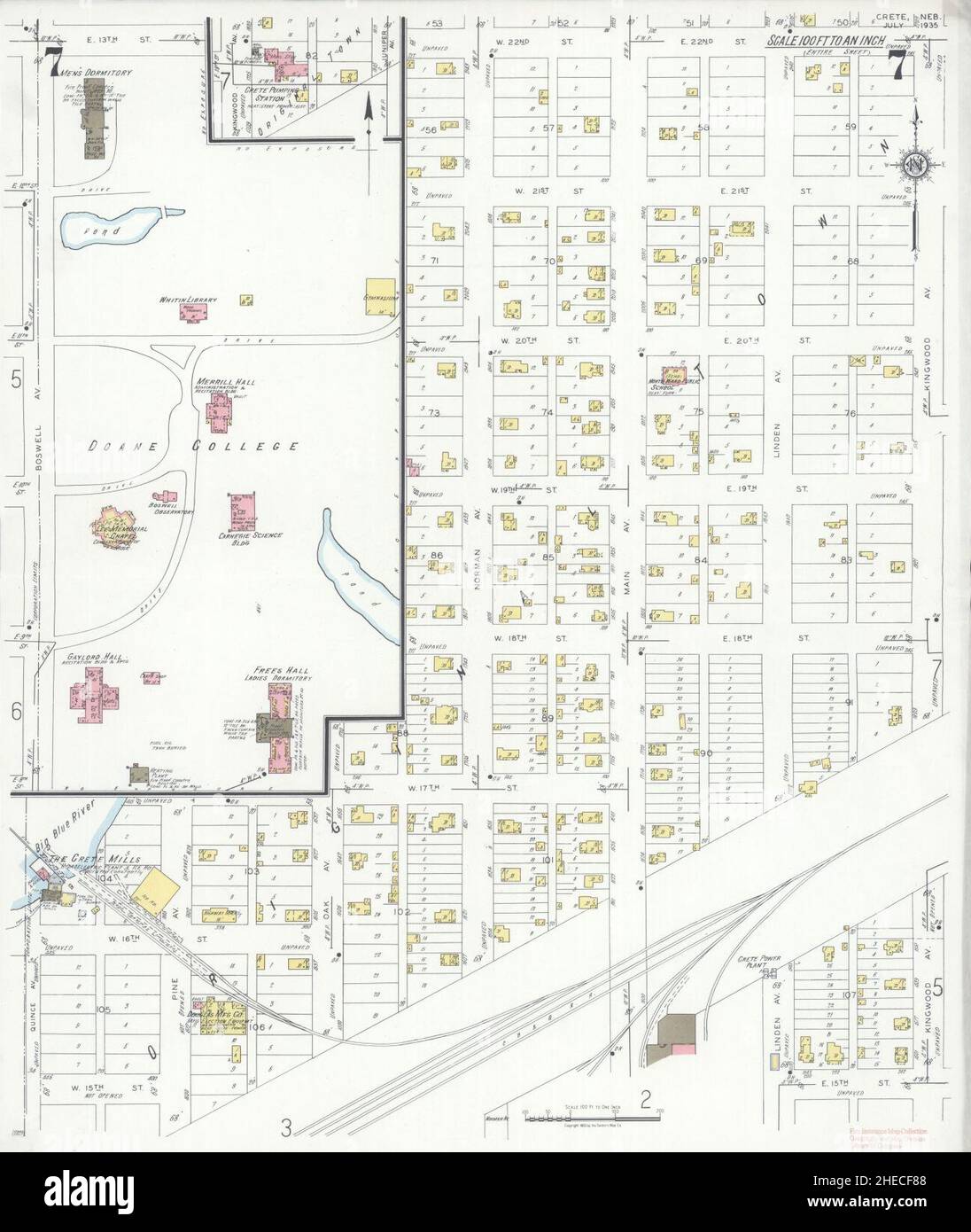 Sanborn Fire Insurance Map da Creta, Saline County, Nebraska. Foto Stock