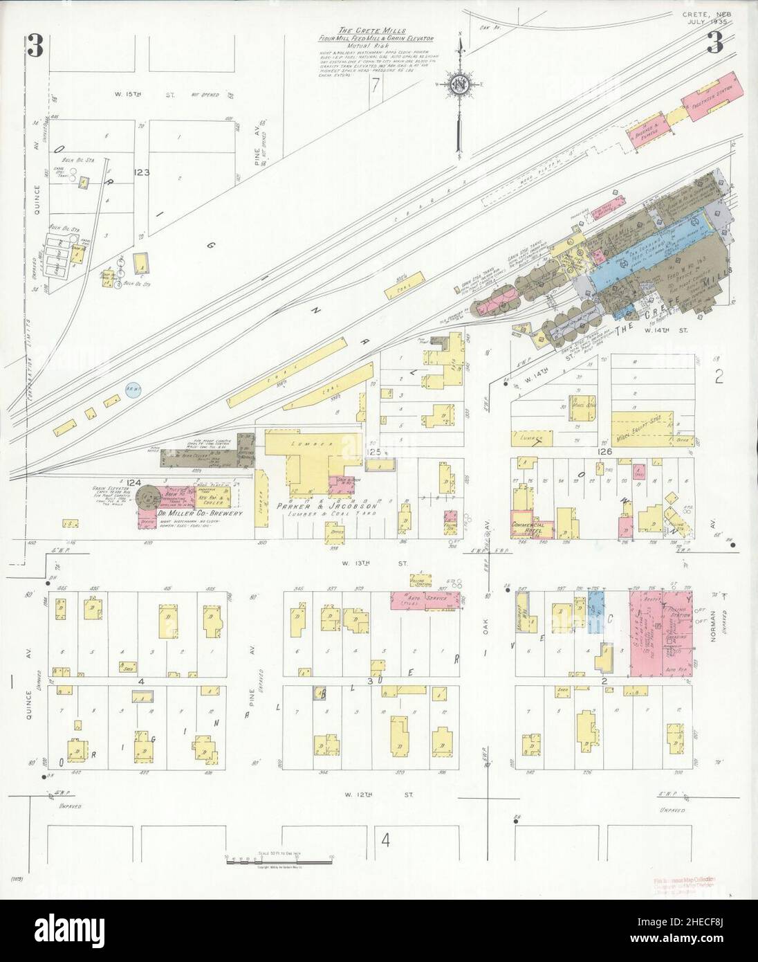 Sanborn Fire Insurance Map da Creta, Saline County, Nebraska. Foto Stock