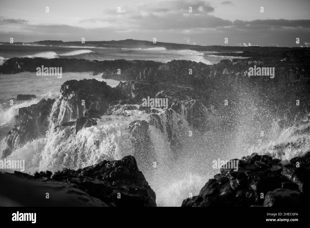 Brimketill sulla penisola di Reykjanes Foto Stock