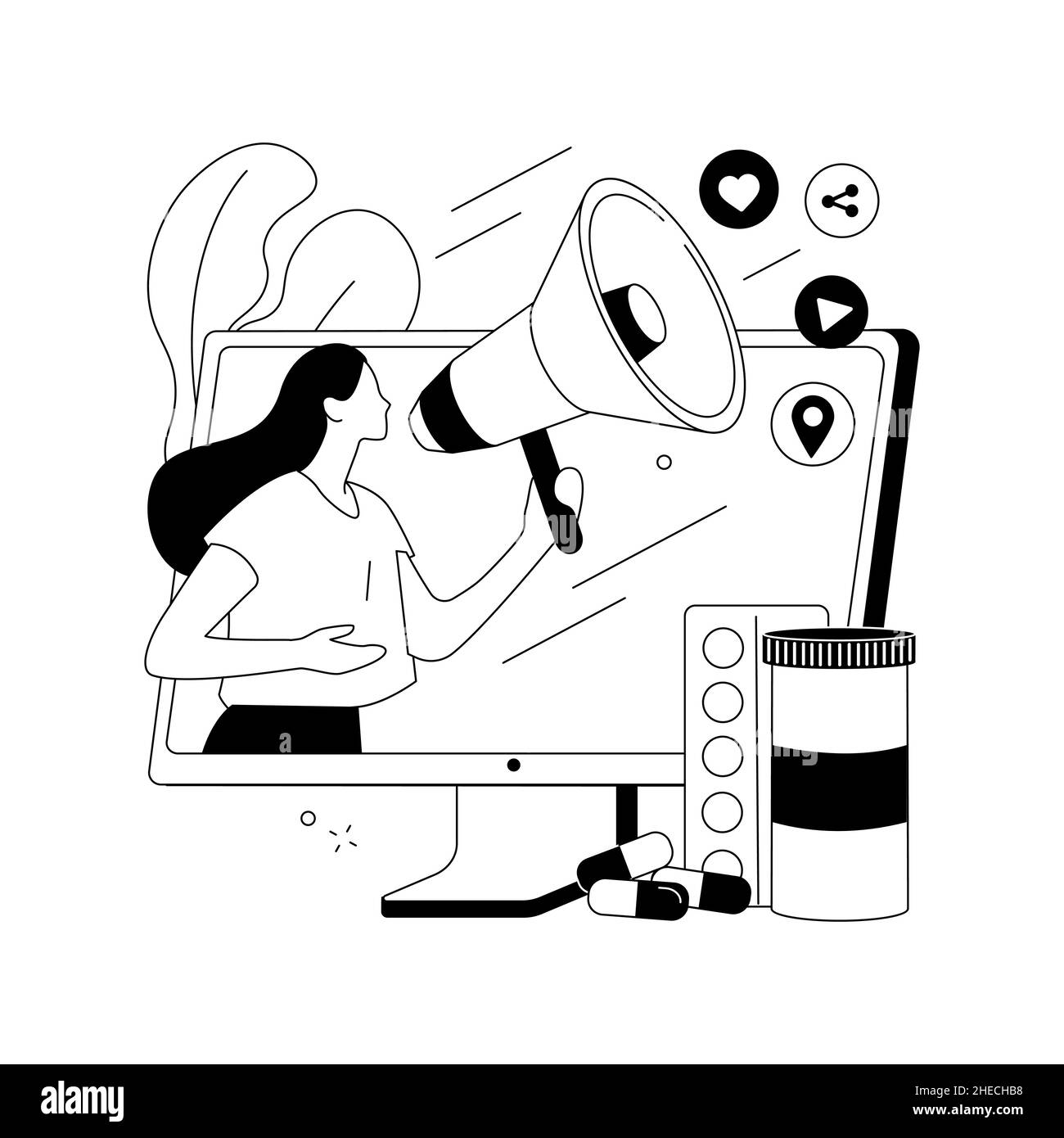 Illustrazione vettoriale del concetto astratto di marketing farmaceutico. Illustrazione Vettoriale