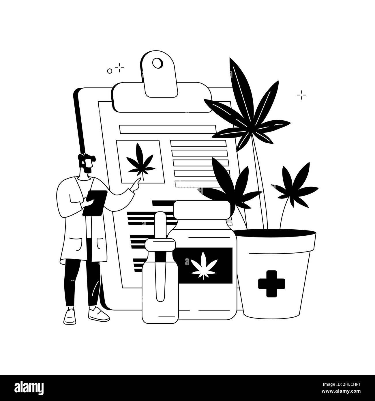 Illustrazione del vettore di concetto astratto della marijuana medica. Illustrazione Vettoriale