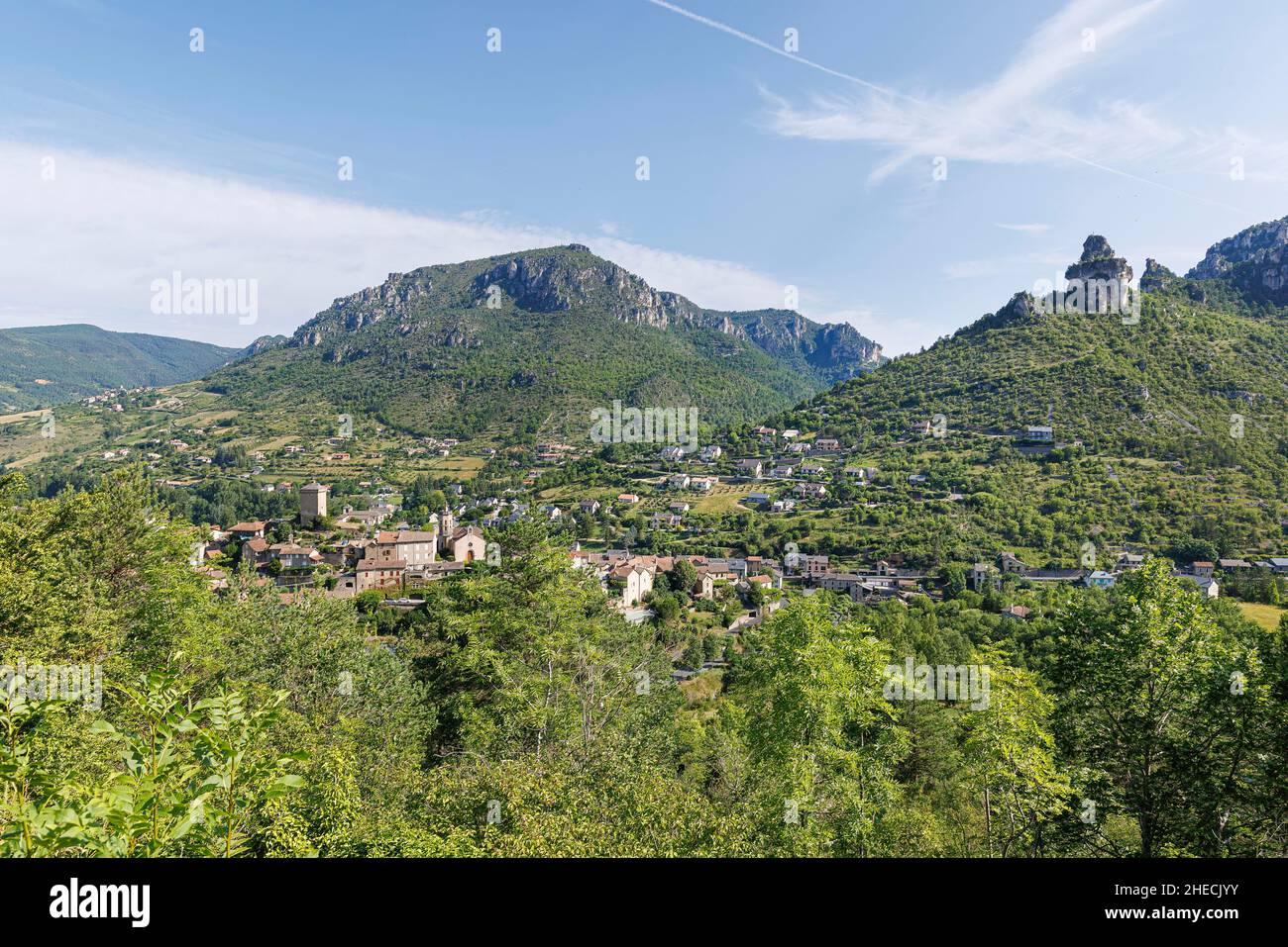 Francia, Aveyron, Peyreleau, il villaggio Foto Stock