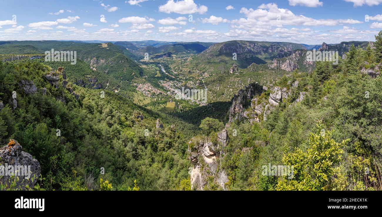 Francia, Aveyron, Peyreleau, Gorges de la Jonte Foto Stock