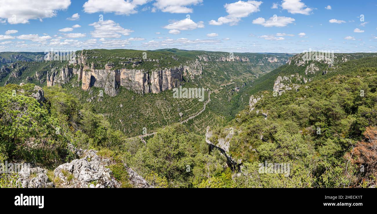 Francia, Aveyron, Peyreleau, Gorges de la Jonte Foto Stock
