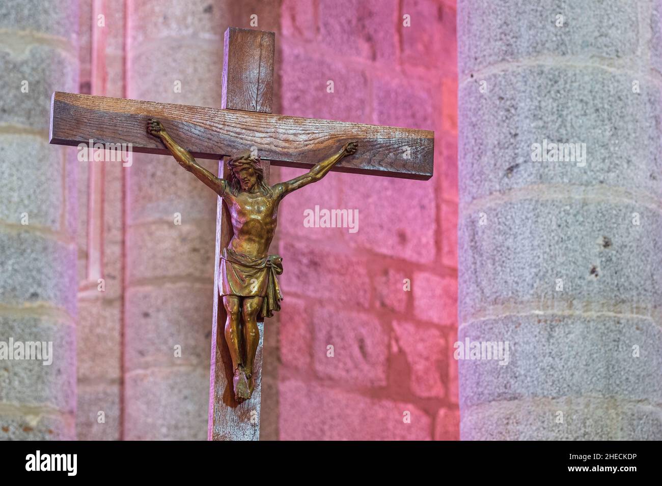 Francia, Creuse, Benevent-l'Abbaye, tappa sulla via Lemovicensis o Vezelay, una delle vie principali per Santiago de Compostela, chiesa romanica di Saint-Barthelemy Foto Stock