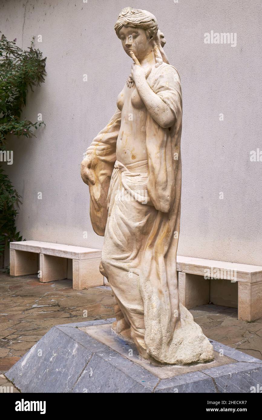 Francia, Pirenei Atlantici, Bearn, Salies de Bearn, la Prauba Muda (povero muto) dello scultore Jean Lucien Tisne nel 1875 Foto Stock