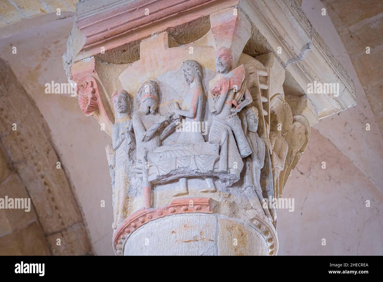 Francia, Nievre, Saint-Reverien, villaggio sulla via Lemovicensis o Vezelay, uno dei modi principali per Santiago de Compostela, 12th secolo Saint-Reverien chiesa romanica, Cluniac Site Foto Stock