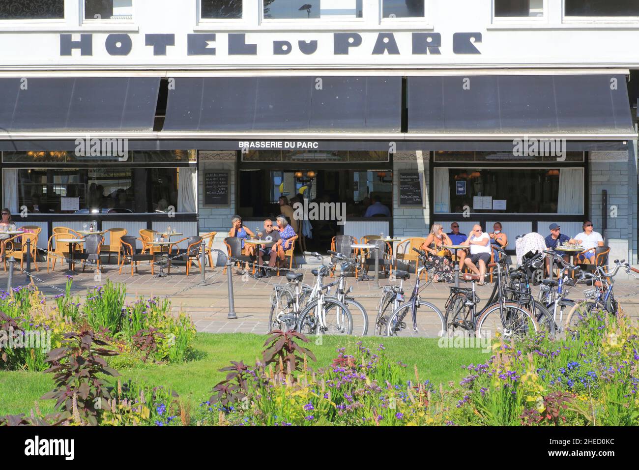 Belgio, Fiandre Occidentali, Ostenda, Place Marie Jose, Hotel du Parc, Brasserie du Parc in stile Art Deco Foto Stock
