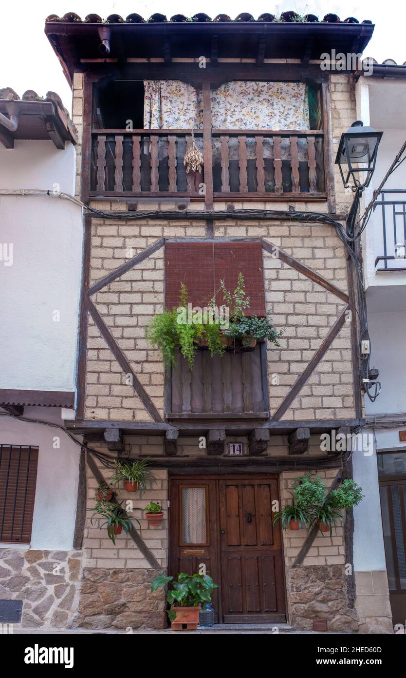 Architettura tradizionale di Cabezuela del Valle, Cáceres, Estremadura, Spagna. Dichiarato un luogo di interesse storico-artistico Foto Stock