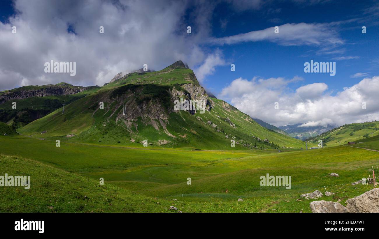 Lech, Austria: Juppenspitze (2412 m) nella regione del Vorarlberg. Foto Stock