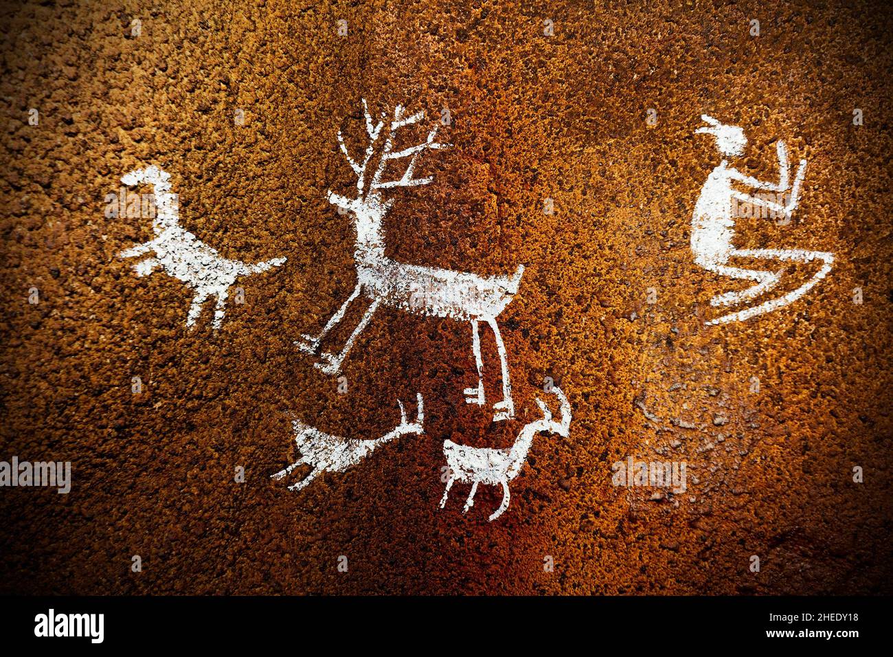 Dipinti preistorici. Foto Stock