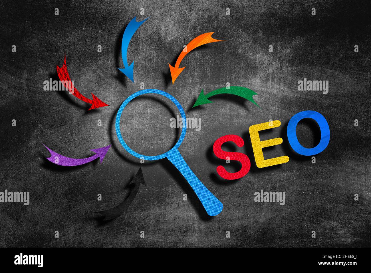 Ottimizzazione di Search Engine - SEO - taglio fuori Illustrazione Foto Stock