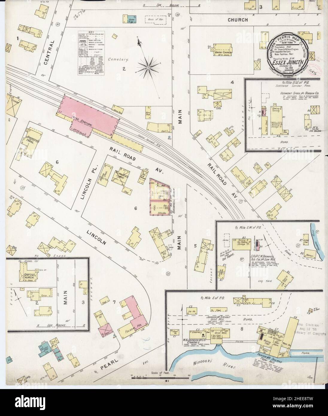 Sanborn Fire Insurance Map from Essex Junction, Chittenden County, Vermont. Foto Stock