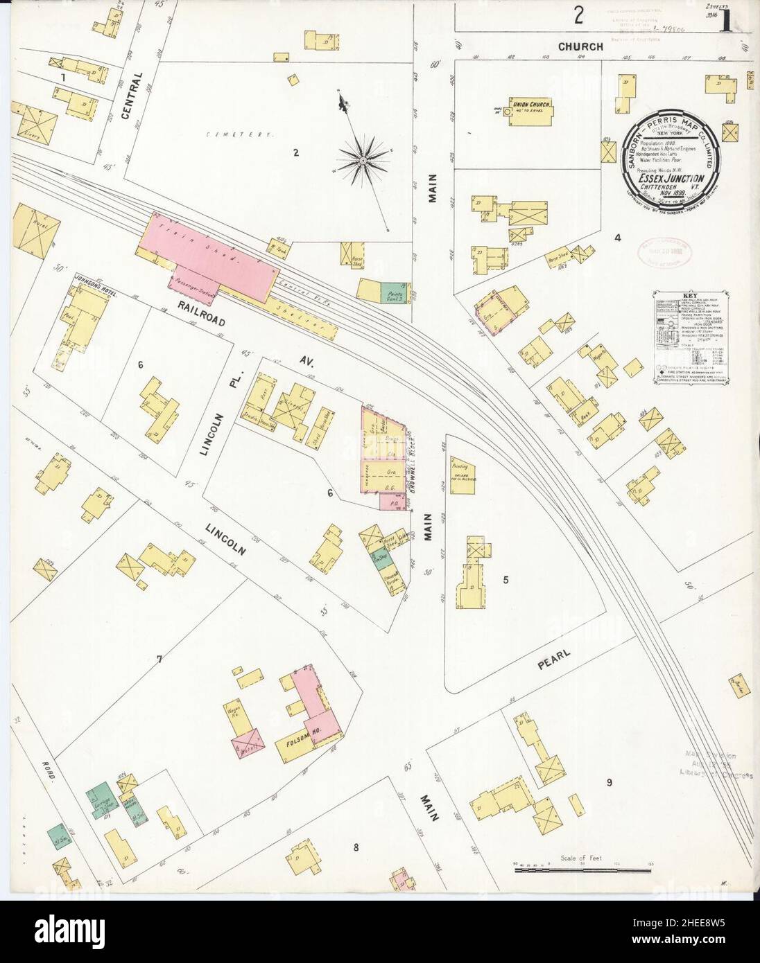 Sanborn Fire Insurance Map from Essex Junction, Chittenden County, Vermont. Foto Stock