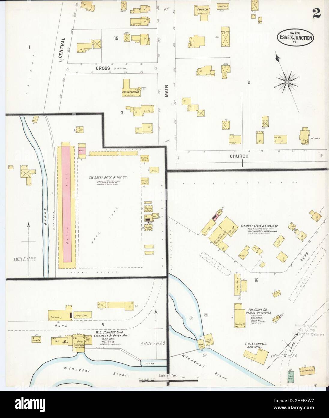 Sanborn Fire Insurance Map from Essex Junction, Chittenden County, Vermont. Foto Stock