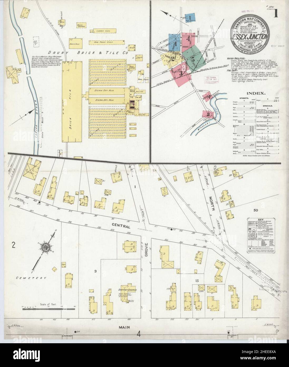 Sanborn Fire Insurance Map from Essex Junction, Chittenden County, Vermont. Foto Stock