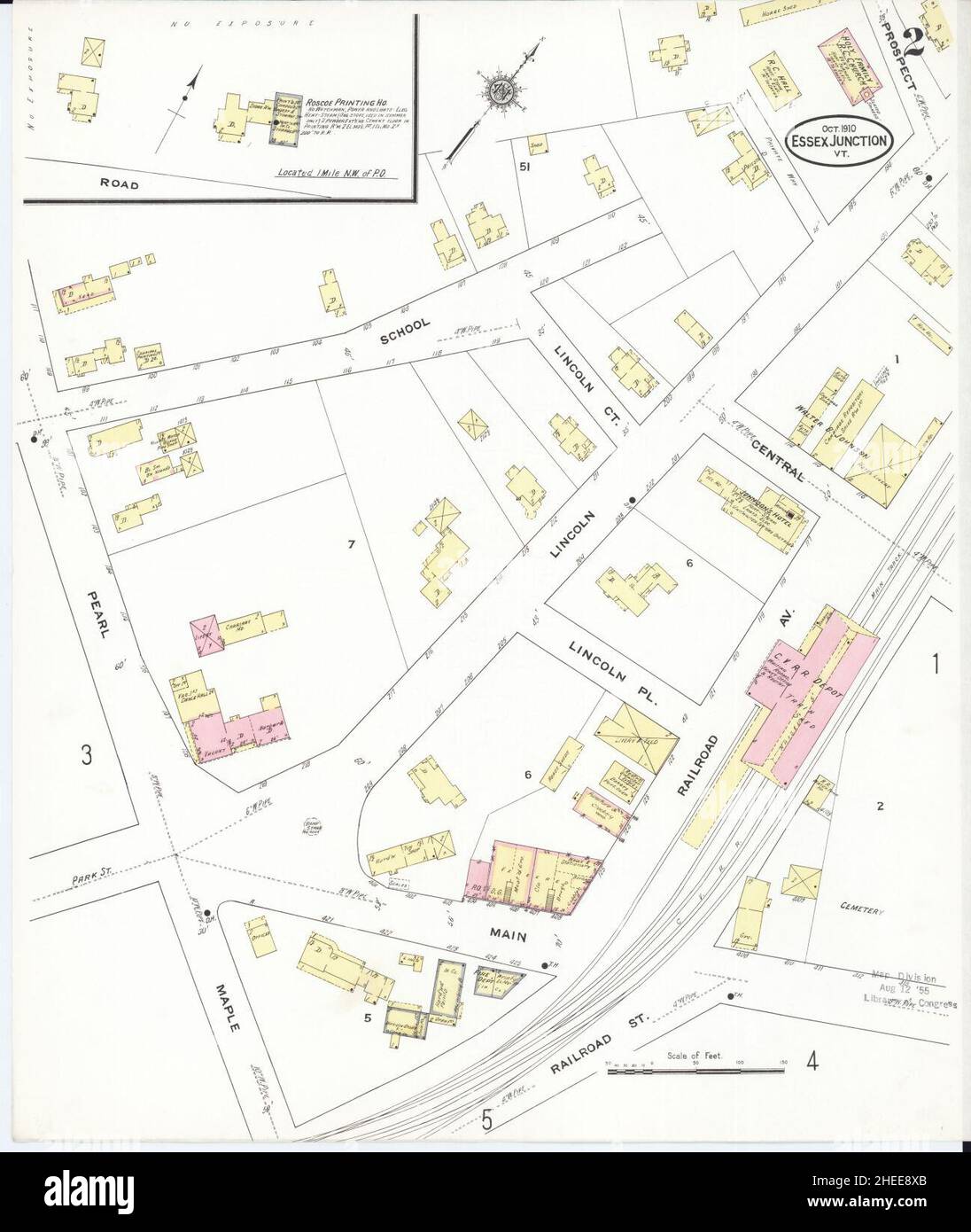Sanborn Fire Insurance Map from Essex Junction, Chittenden County, Vermont. Foto Stock