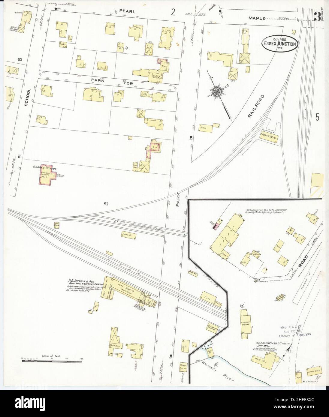 Sanborn Fire Insurance Map from Essex Junction, Chittenden County, Vermont. Foto Stock