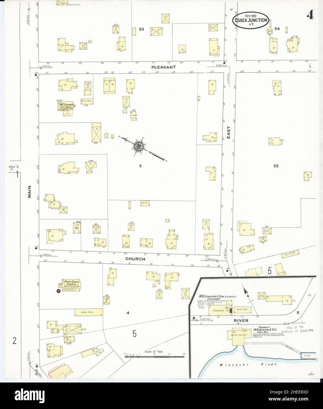 Sanborn Fire Insurance Map from Essex Junction, Chittenden County, Vermont. Foto Stock