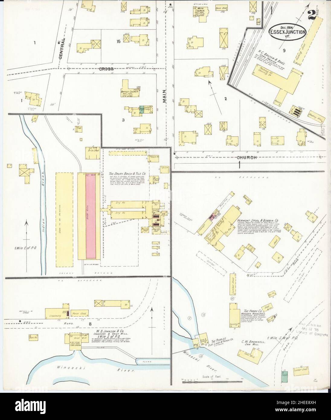 Sanborn Fire Insurance Map from Essex Junction, Chittenden County, Vermont. Foto Stock