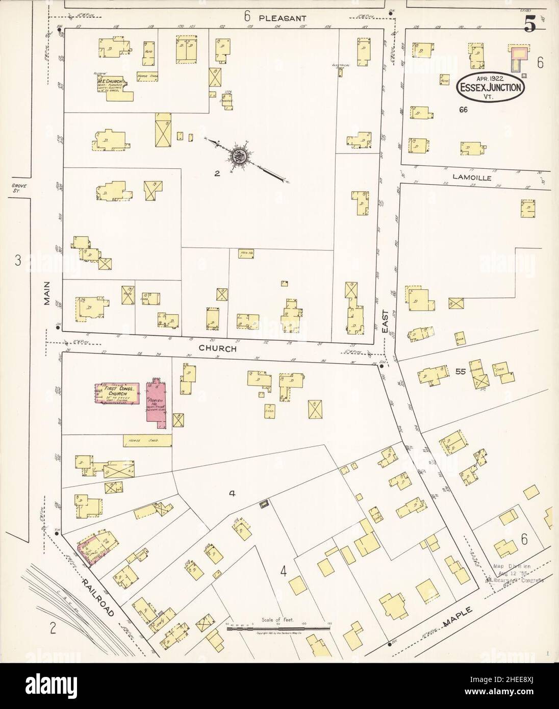 Sanborn Fire Insurance Map from Essex Junction, Chittenden County, Vermont. Foto Stock