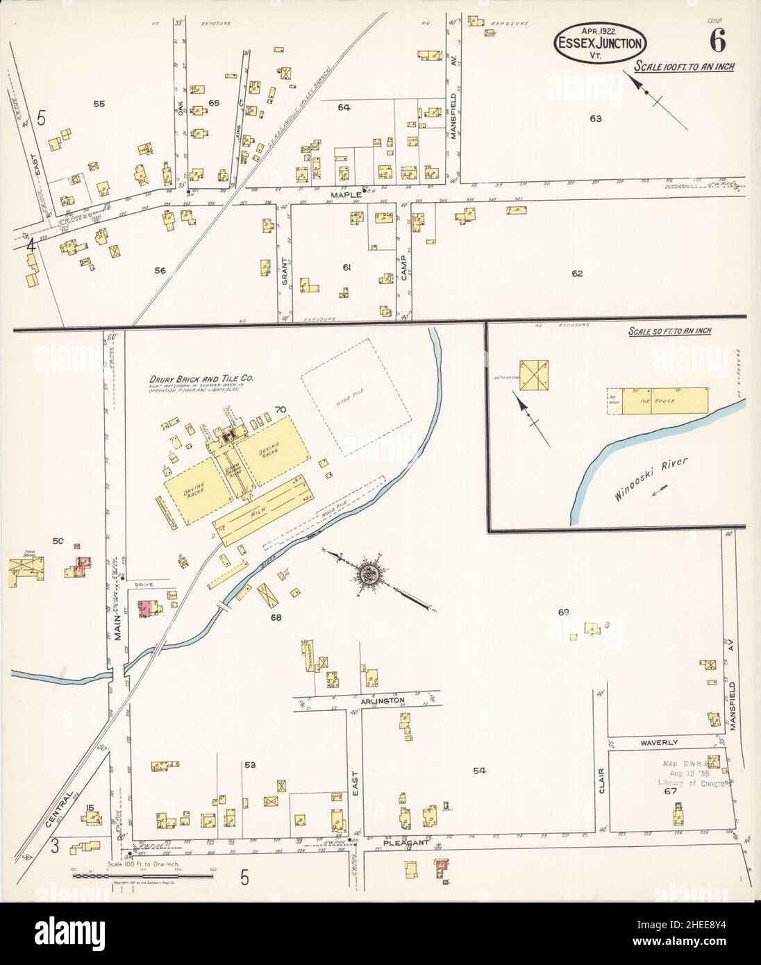 Sanborn Fire Insurance Map from Essex Junction, Chittenden County, Vermont. Foto Stock