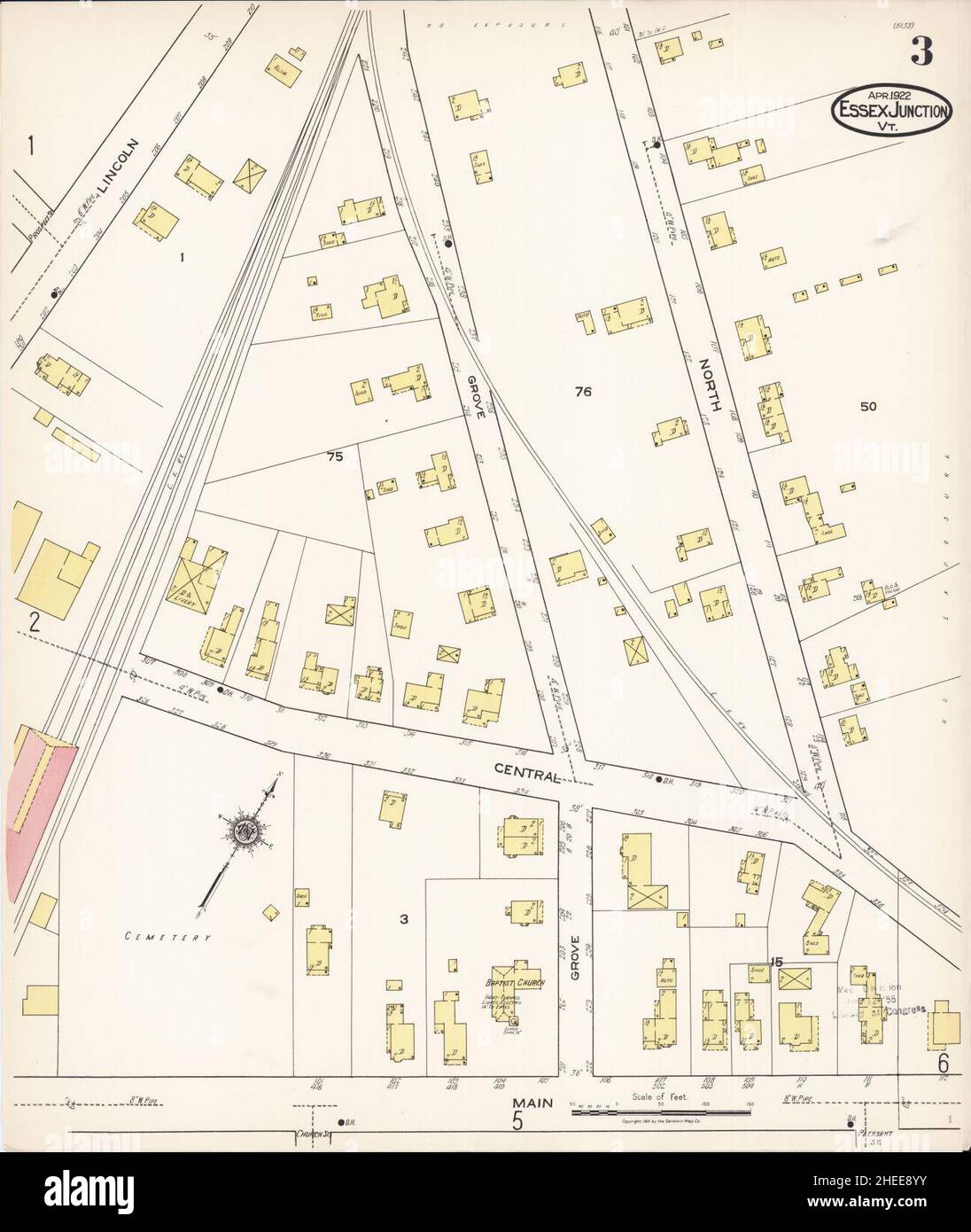 Sanborn Fire Insurance Map from Essex Junction, Chittenden County, Vermont. Foto Stock