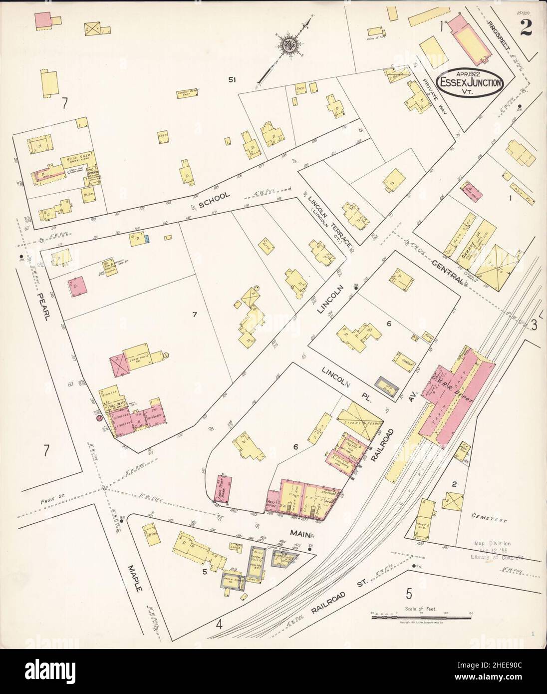 Sanborn Fire Insurance Map from Essex Junction, Chittenden County, Vermont. Foto Stock