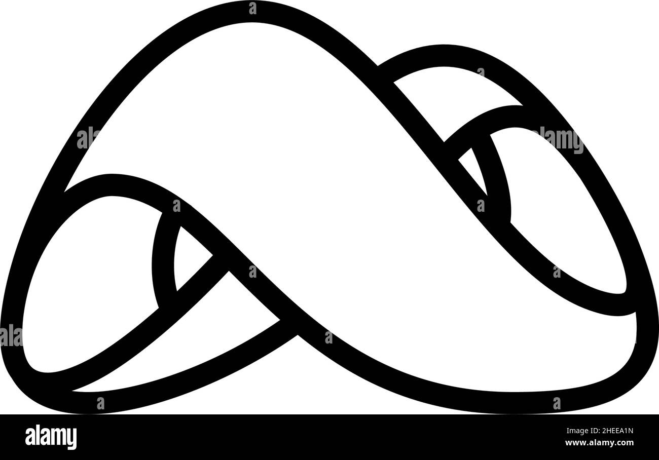 logo outline infinity. Emblema eterno senza limiti. Profilo a nastro mobius nero Illustrazione Vettoriale