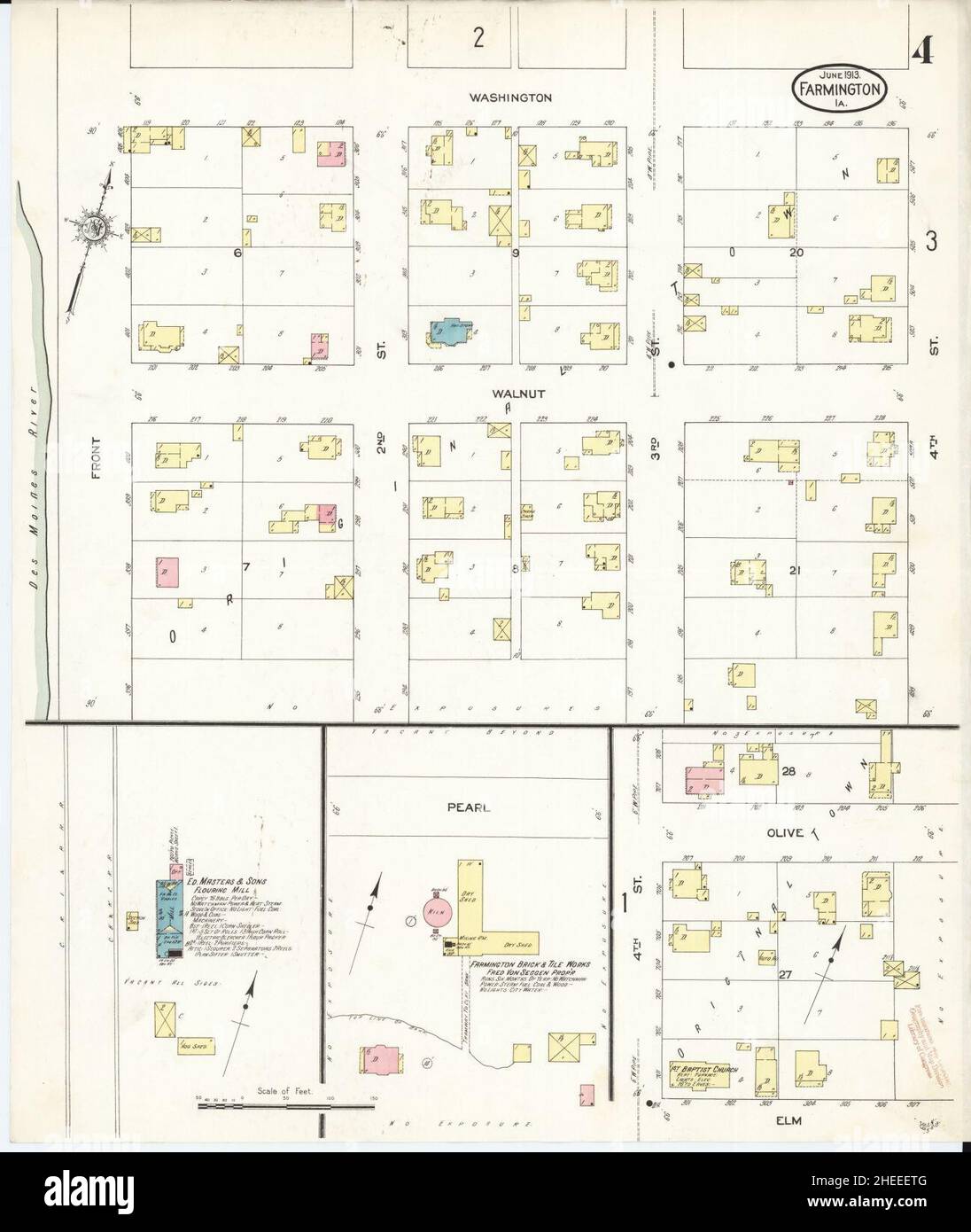 Sanborn Fire Insurance Map from Farmington, Van Buren County, Iowa. Foto Stock