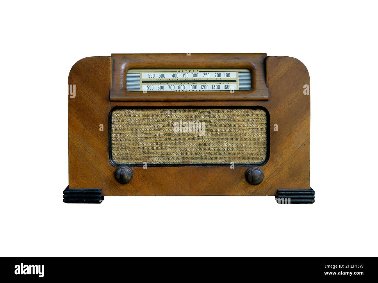 Piano da tavolo vintage, radio a tubo con un design unico nel mezzo secolo. Foto Stock