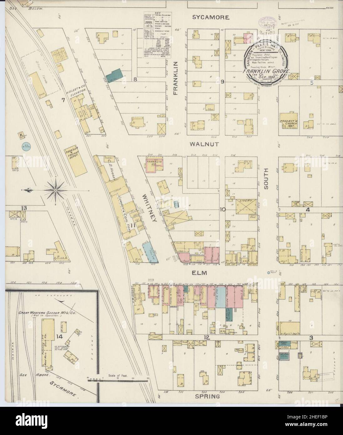 Sanborn Fire Insurance Map from Franklin Grove, Lee County, Illinois. Foto Stock