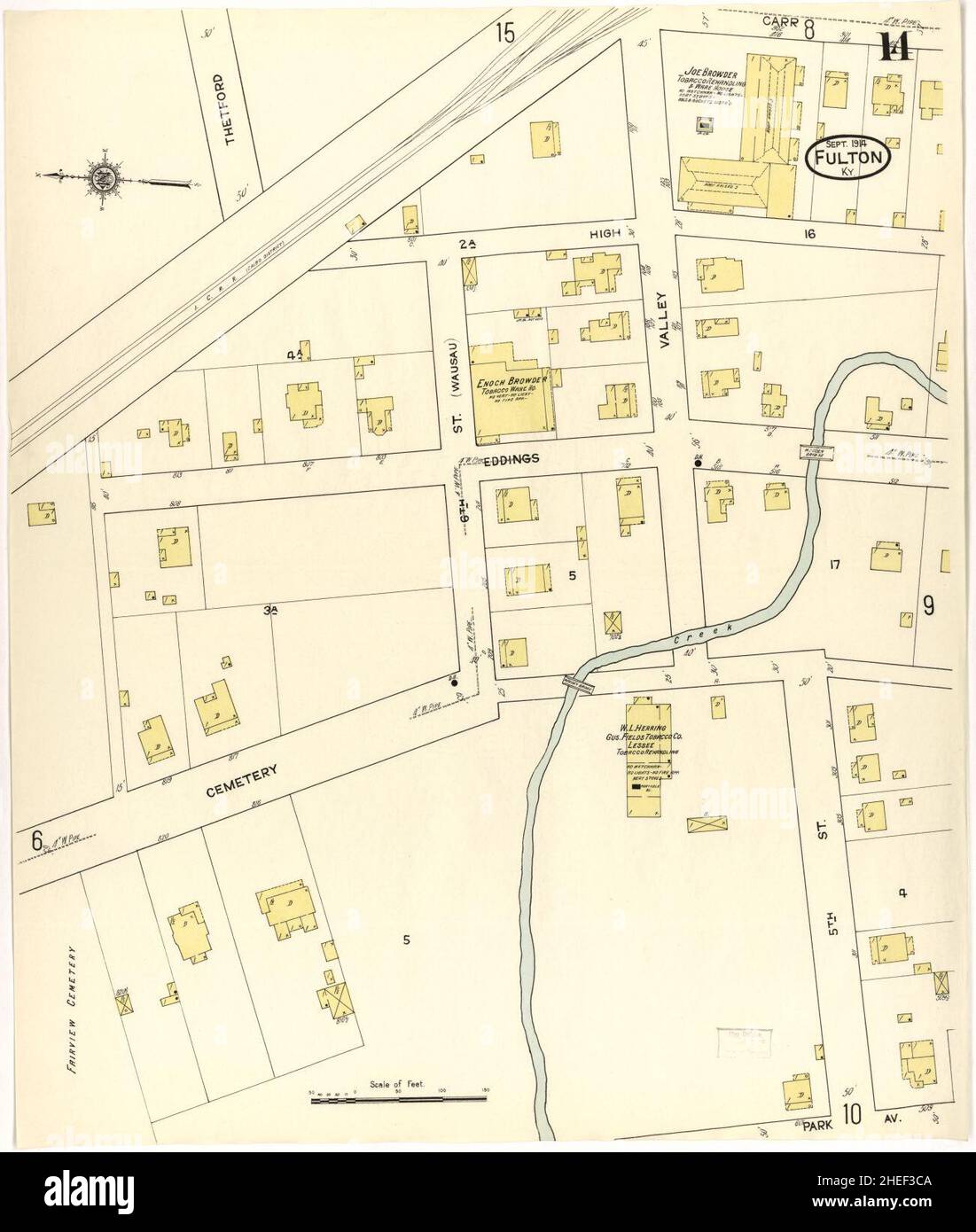 Sanborn Fire Insurance Map da Fulton, Fulton County, Kentucky. Foto Stock