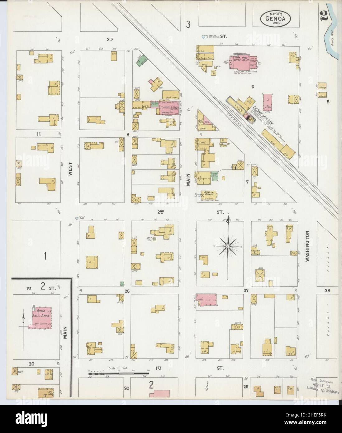 Sanborn Fire Insurance Map from Genova, Ottawa County, Ohio. Foto Stock