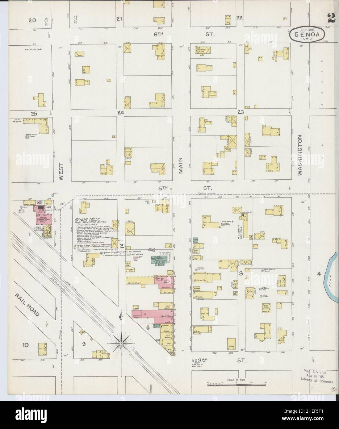 Sanborn Fire Insurance Map from Genova, Ottawa County, Ohio. Foto Stock