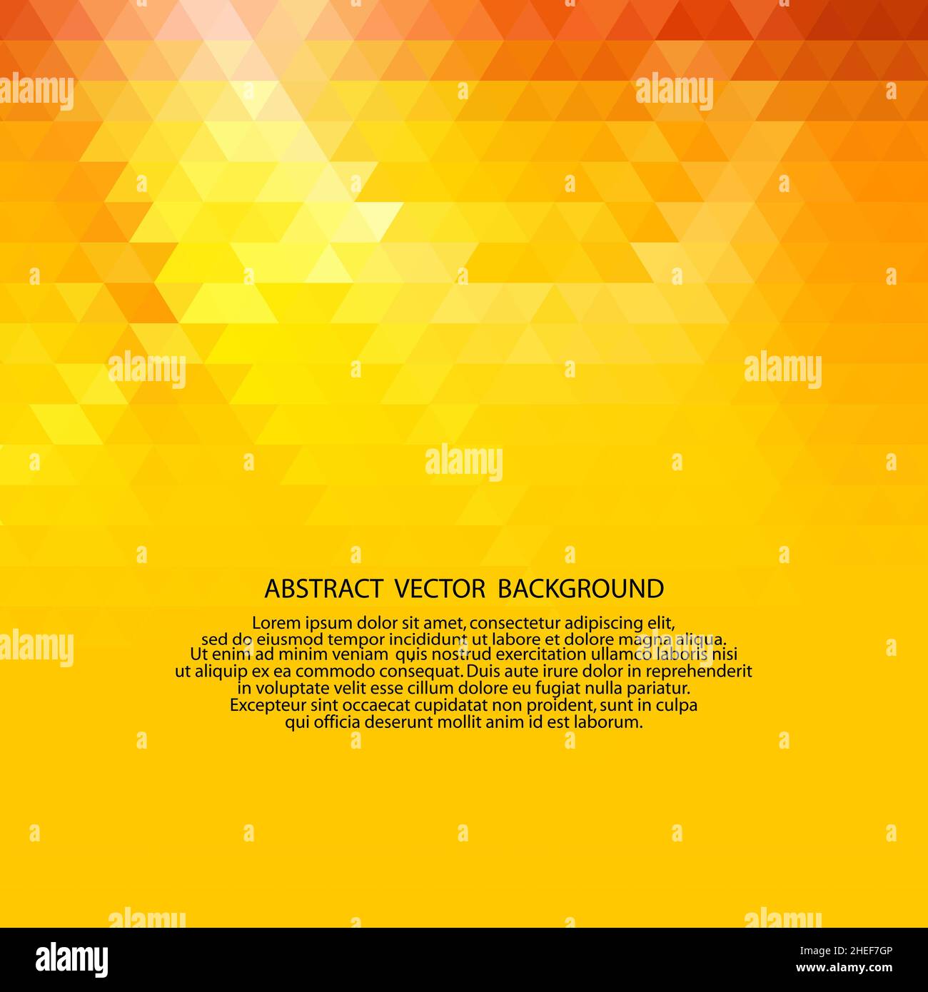 sfondo triangolare giallo. sfondo vettoriale astratto Foto Stock