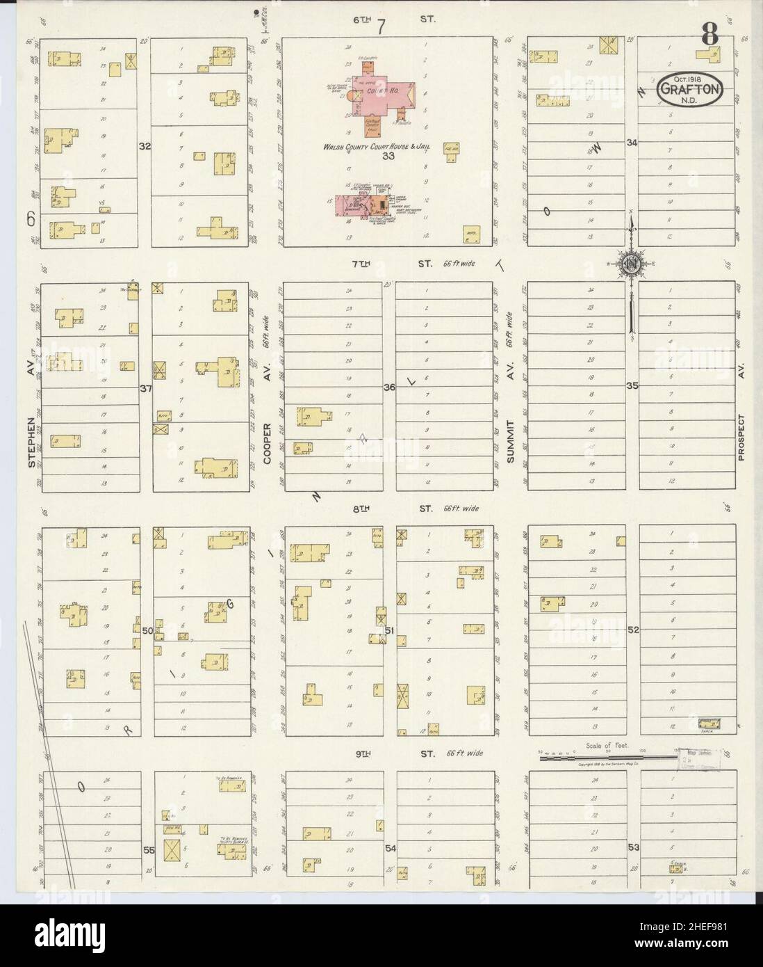 Mappa di grafton, dakota del nord immagini e fotografie stock ad alta