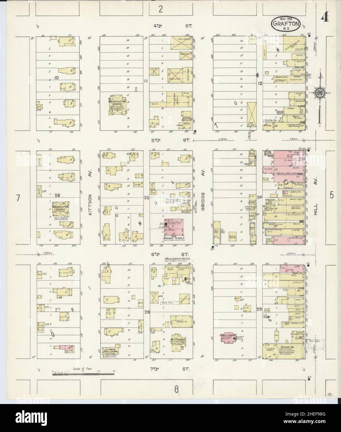 Sanborn Fire Insurance Map da Grafton, Walsh County, North Dakota. Foto Stock