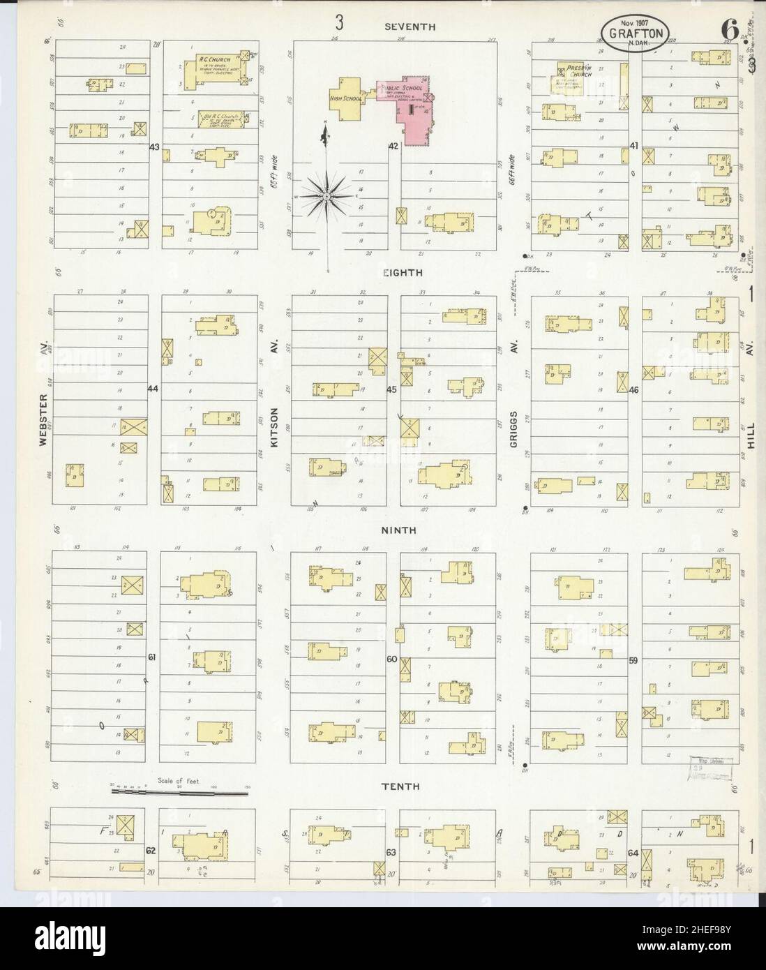 Mappa di grafton, dakota del nord immagini e fotografie stock ad alta
