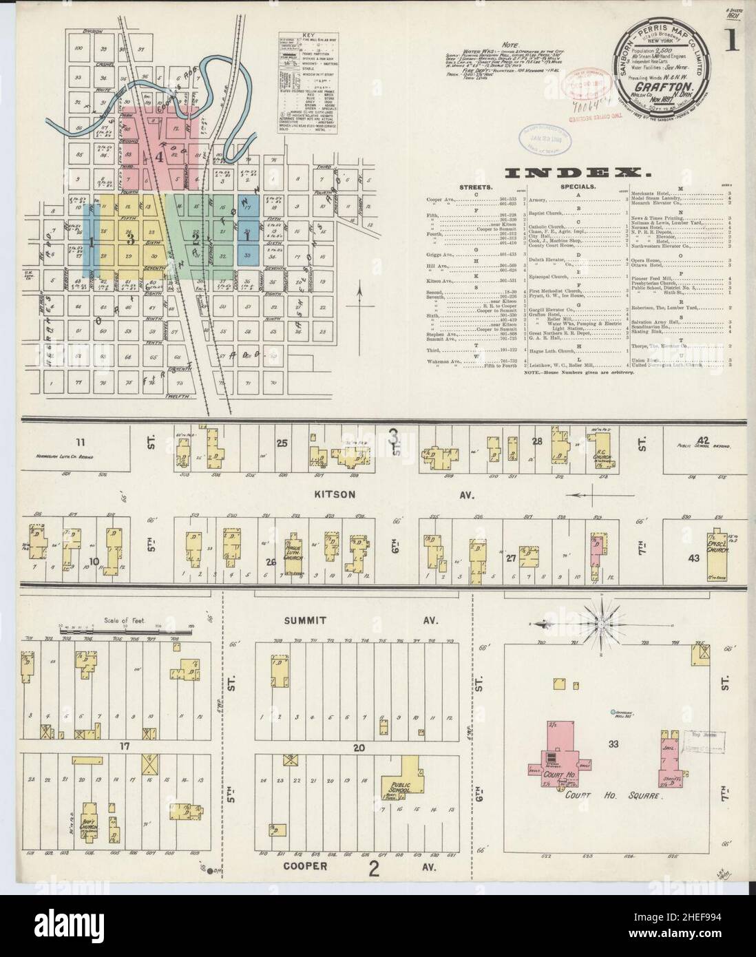 Mappa di grafton, dakota del nord immagini e fotografie stock ad alta